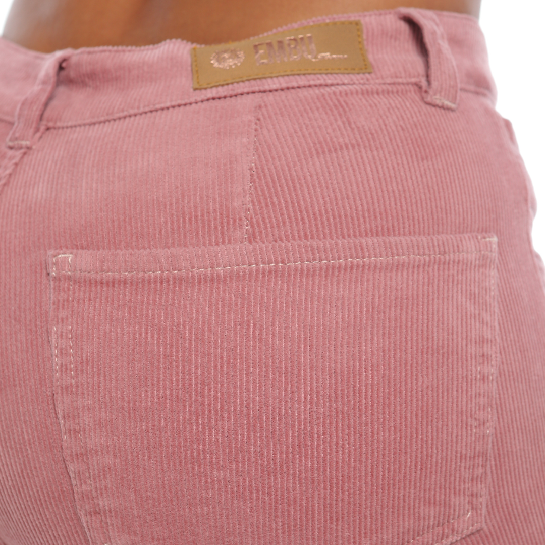 Pantalón corduroy rosa bota recta - Ref:10500