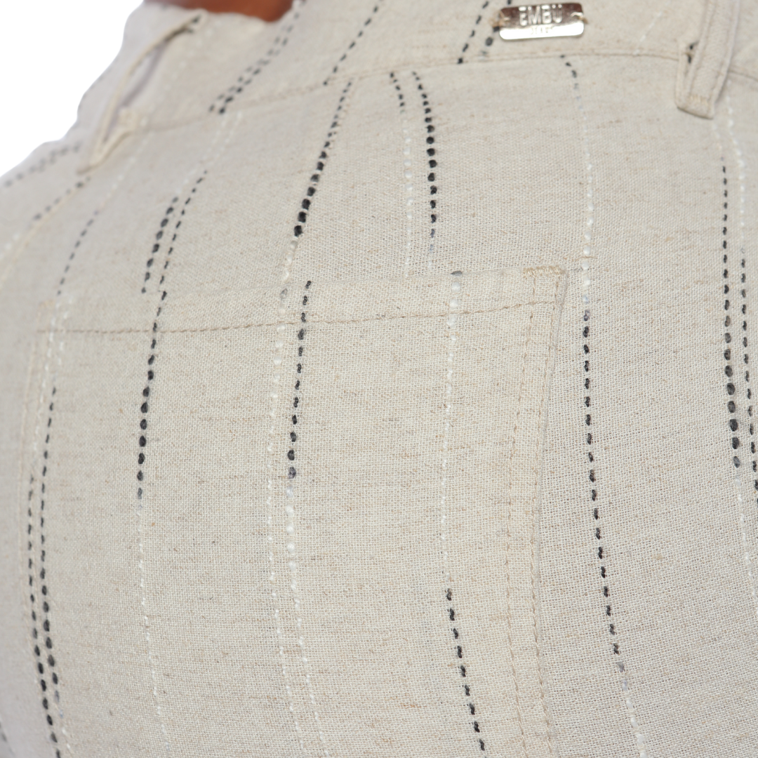 Slouchy en lino con bordado - Ref:10842