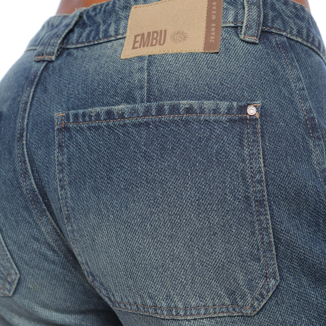 Jean barrel con proceso dirty - Ref:10983