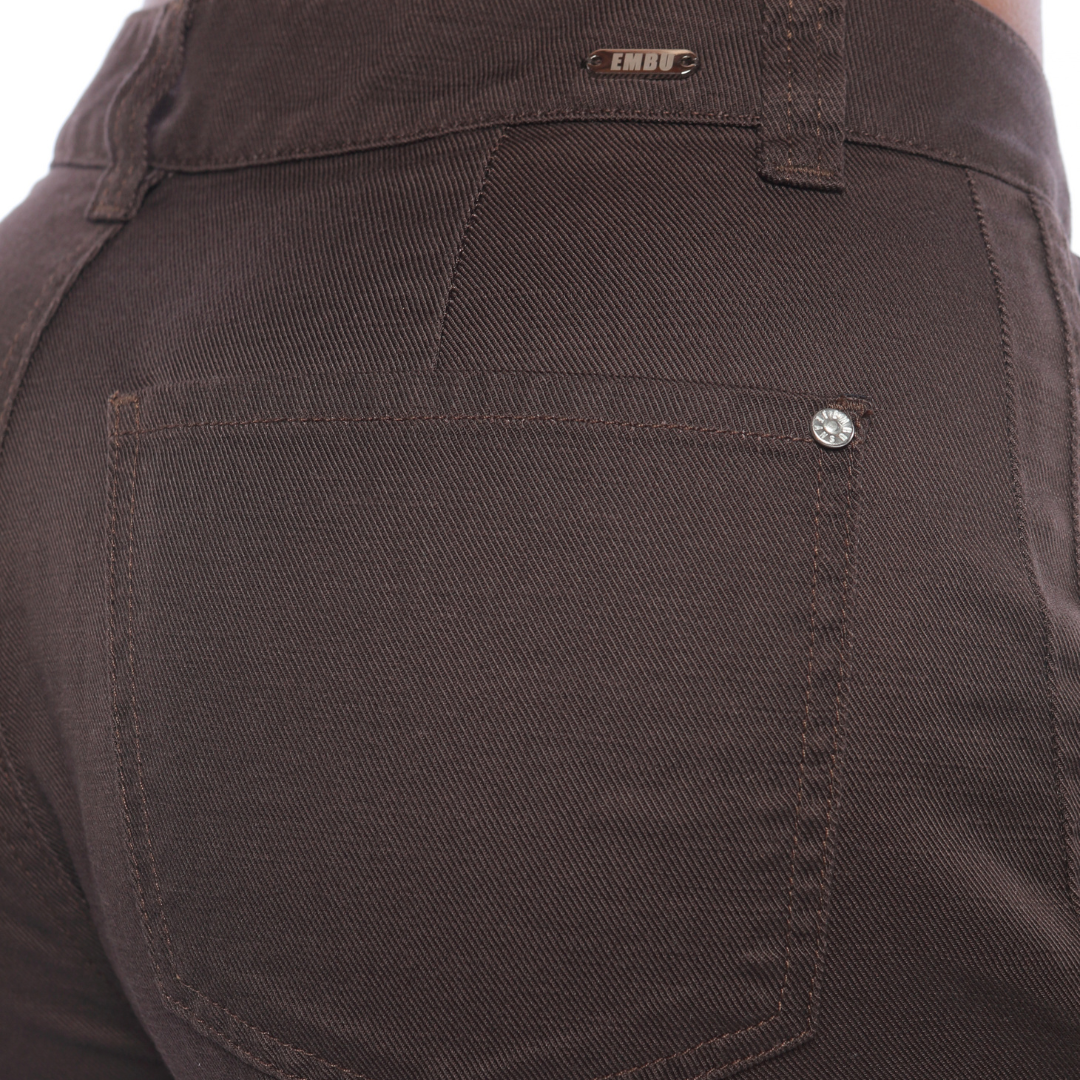 Wide leg en tencel chocolate - Ref:10979