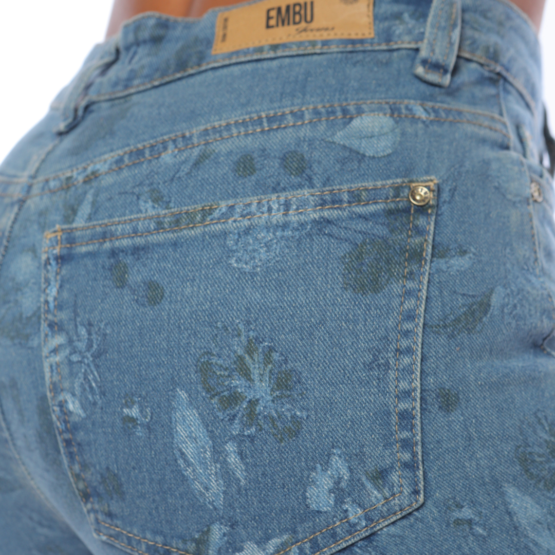 Jean mom recto estampado - Ref:10930