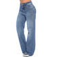 Jean mom flare con apliques - Ref:10810