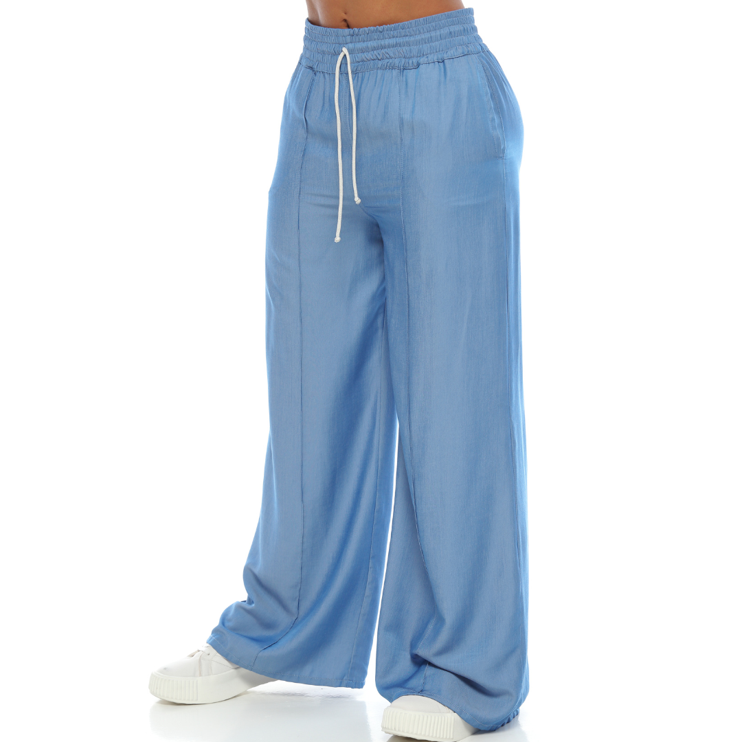 Pantalón azul claro en tencel - Ref:10337