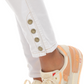 Pantalón drill blanco con broches en bota - 10349