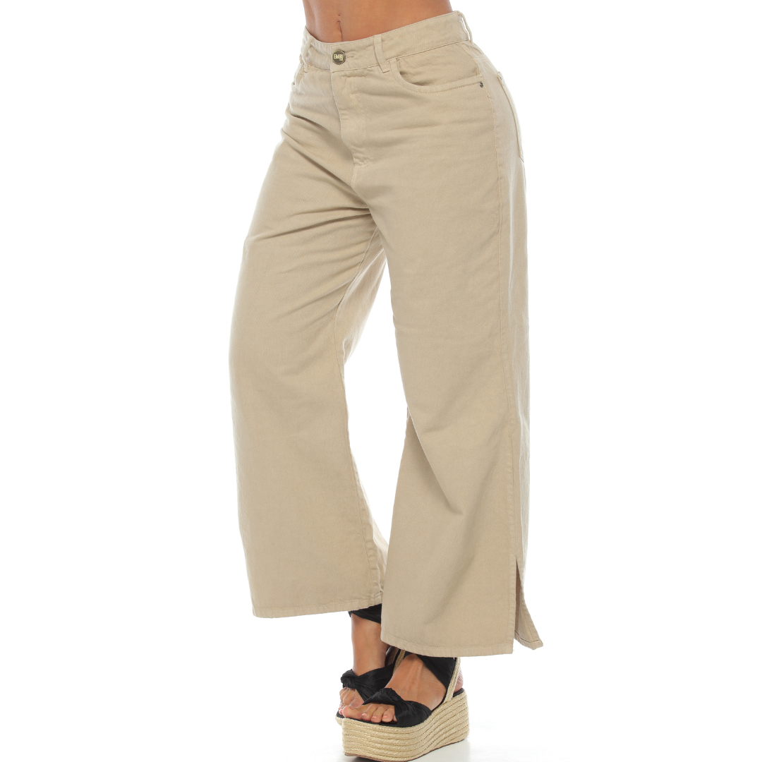 Jean mom flare caqui - Ref:10394
